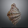 Detailed Organ Structure With Hair Like Red White Patterns And Diamond Shape