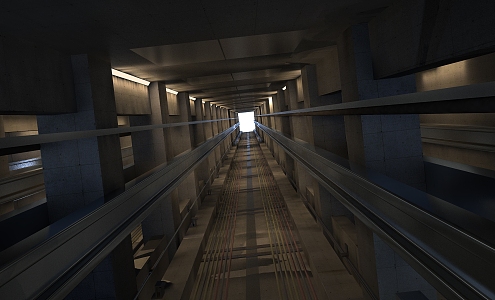 Elevator shaft interior 3d model