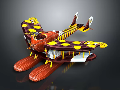 Brown And Yellow Cosmic Shuttle Design With Aerodynamic Structure For Space Exploration 3d model