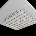 Modern Ceiling Design With Recessed Lights And Striped Metal Framework 3d model