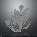 Elegant Silver Brooch With Floral Design Leaves Shiny Metal And Transparent Gemstones