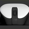 White And Black Mouse On Dark Background With Shiny Surface 3d model