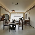Living And Dining Room Interior With White Sofa Coffee Table Dining Table And Decorative Elements