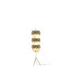 Elegant Modern Floor Lamp With Feather Shade And Golden Triangular Stand 3d model