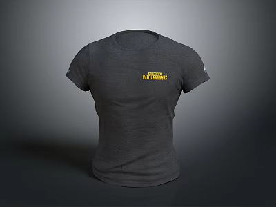Gray Casual T-shirt With Yellow The Resistance Text For Everyday Wear 3d model