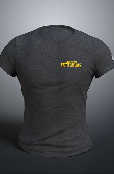 Gray Casual T-shirt With Yellow The Resistance Text For Everyday Wear 3d model