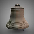 Traditional Bronze Bell In Public Facility With Decorative Patterns And Inscriptions