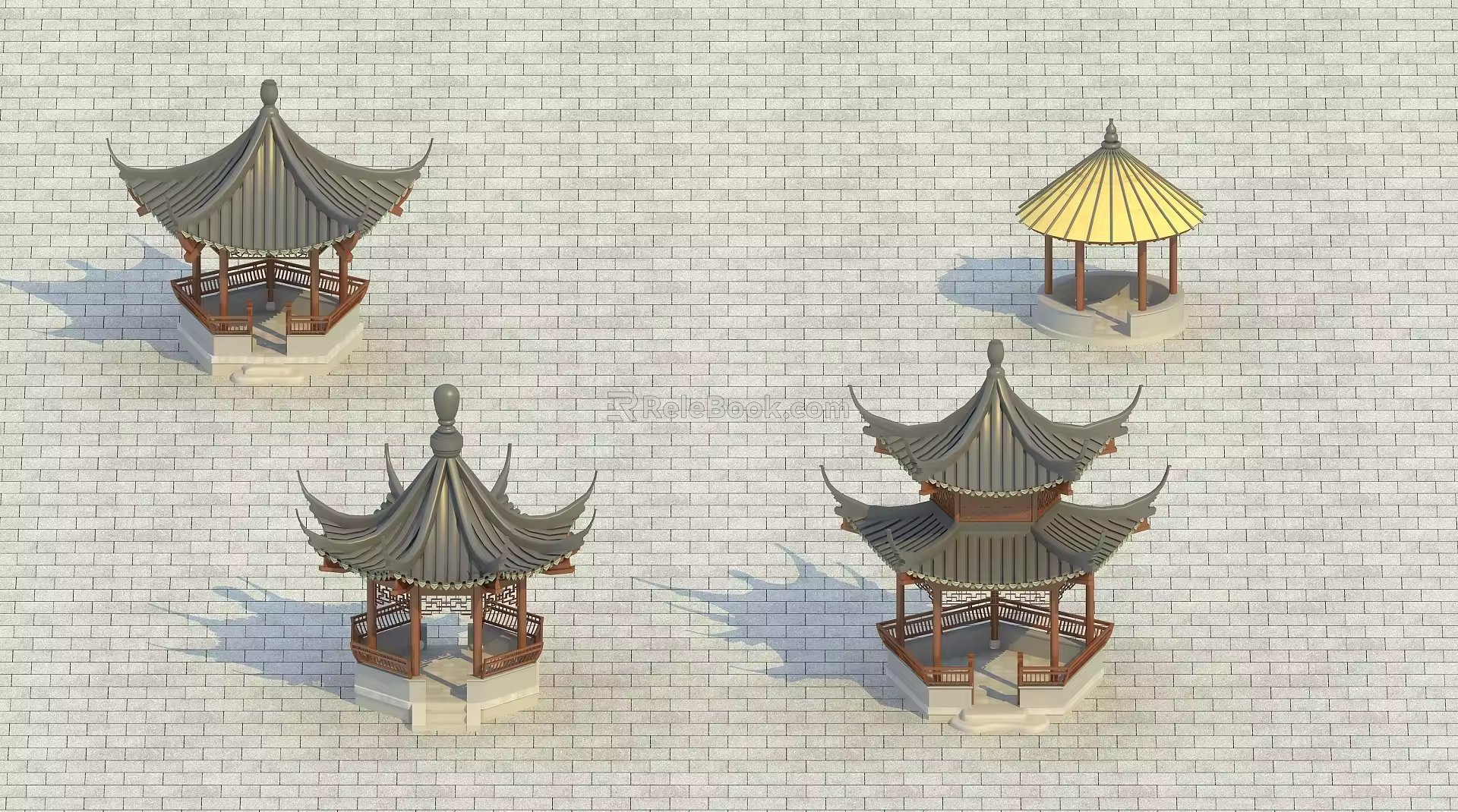 Ancient Architecture Chinese New Chinese Style Corridor Pavilion Ancient Architecture Group Fine Model Ancient Architecture Group Commercial Courtyard Landscape 3d model