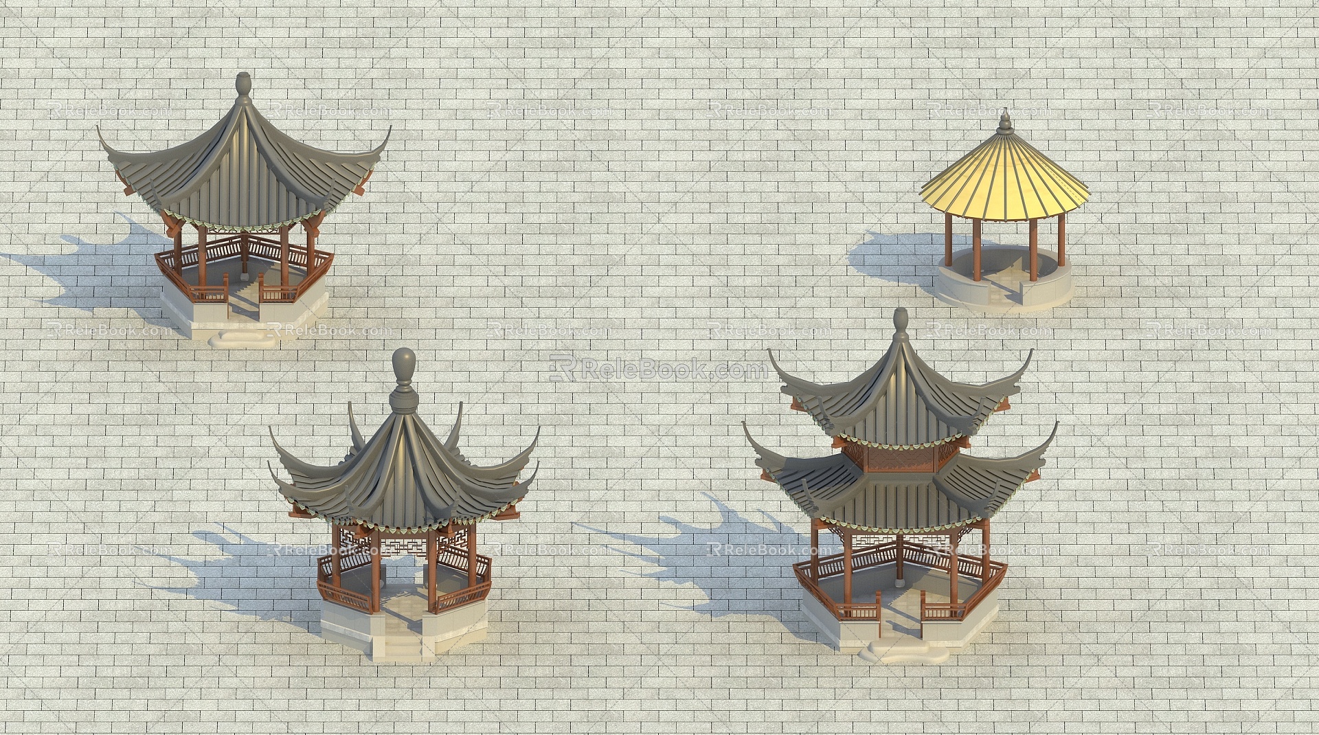 Ancient Architecture Chinese New Chinese Style Corridor Pavilion Pavilion Ancient Architecture Group Fine Model Ancient Architecture Group Commercial Courtyard Landscape 3d model