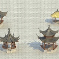 Ancient Architecture Chinese New Chinese Style Corridor Pavilion Pavilion Ancient Architecture Group Fine Model Ancient Architecture Group Commercial Courtyard Landscape 3d model