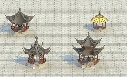 Ancient Architecture Chinese New Chinese Style Corridor Pavilion Ancient Architecture Group Fine Model Ancient Architecture Group Commercial Courtyard Landscape 3d model