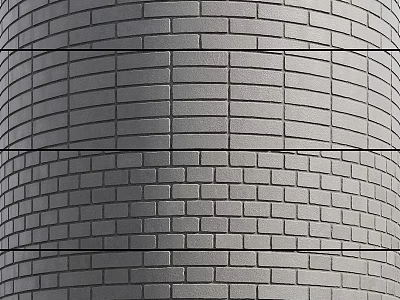 Durable Gray Brick Wall Component With Horizontal Dividing Lines And Uniform Structure 3d model