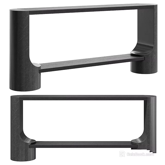 Black U Shaped And Rectangular Furniture Support Frames Design Details 3d model
