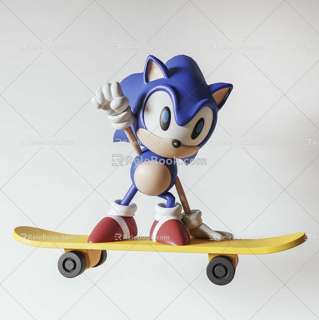 Sonic Boy Toy Sonic Hedgehog Hand-held Children's Toy Furnishings Cartoon Trendy Play Ornaments Decorative Furnishings model