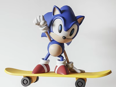 Sonic Boy Toy Sonic Hedgehog Hand-held Children's Toy Furnishings Cartoon Trendy Play Ornaments Decorative Furnishings 3d model