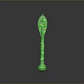 Green Bio Inspired Snake Themed Decorative Figurine With Elongated Body And Glossy Patterns