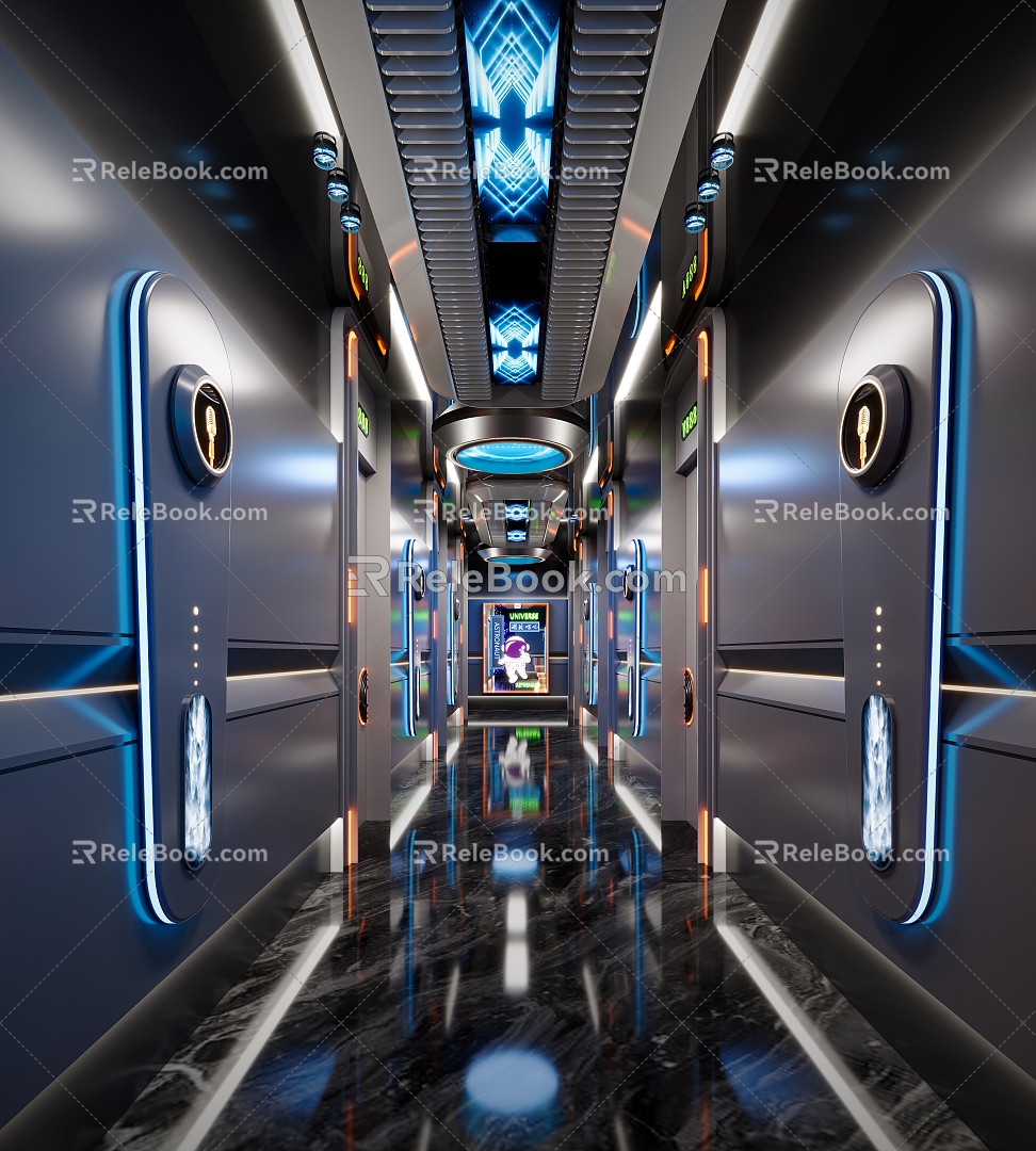 Modern KTV Aisle Corridor Aisle 3d model