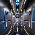 Modern KTV Aisle Corridor Aisle 3d model