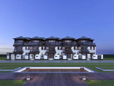 New Chinese Townhouse Townhouse 3d model