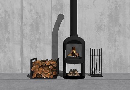 Modern stoves, stoves, materials, fires 3d model