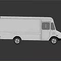 White Commercial Box Truck With Cargo Compartment Side Windows And Clean Exterior