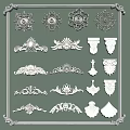 Collection Of Intricate Decorative Carvings With Various Designs For Interior Use