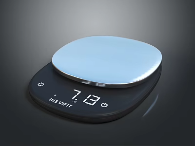 UNLOVIT Digital Electronic Scale With Silver Platform Black Base And Digital Display Showing 7.8 3d model
