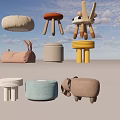 Colorful Children's Chairs With Various Designs Including Animal Shaped And Round Styles