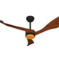 Modern Air Conditioning Fan With Wooden Blades Black Base And Light