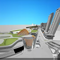 Modern High Rise Residential Building With Waterfront Park And Open Space Design