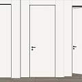 Modern White Hinged Doors With Sleek Black Frames For Interior Design 3d model