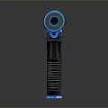 Futuristic Blue Gun Design Featuring Modern Barrel Grip And Control Panel 3d model