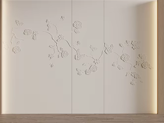 New Chinese background wall 3d model