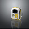 Cute White And Yellow Children's Backpack With Smart Display And Button Design For Kids