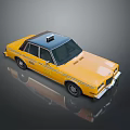 Vintage Yellow Taxi Cab With Black Roof And Classic Exterior Design