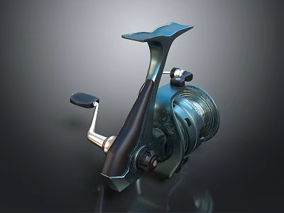 Ergonomic Fishing Reel With Durable Handle And Smooth Rotating Spool Design 3d model