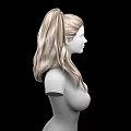 Game Film Character 3D Model Featuring Long Blond Wavy Hair And Upper Body