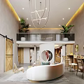Modern Beauty Hair Salon Interior Design With Wooden Cabinets Corridor And Decor