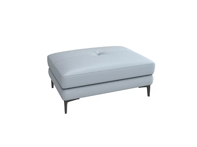 Light Blue Ottoman Modern Upholstered Design With Black Slender Legs 3d model