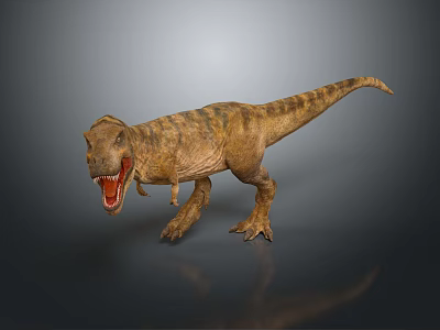 Detailed 3D Tyrannosaurus Rex Dinosaur Character With Open Mouth And Textured Skin 3d model