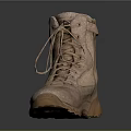Tan High Top Boots With Laces Side Zipper And Thick Durable Sole For Outdoor Wear