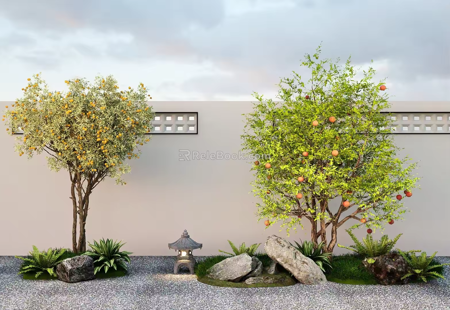 Tree Garden Fruit Tree Pomegranate Tree Lemon Tree Landscape Tree 3d model