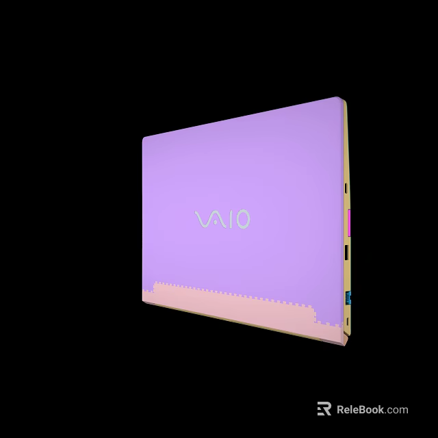 VAIO Purple Laptop With Pink Bottom Design And Brand Logo 3d model 