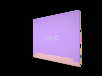 VAIO Purple Laptop With Pink Bottom Design And Brand Logo 3d model