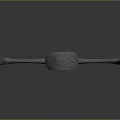 Enchanted Glowing Orange Blade Sword With Black Hilt On Gray Background