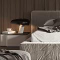 Modern Cozy Bedroom Interior Design With Wooden Wall Minimalist Bed Frame And Nightstand Table Lamp