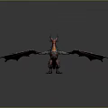 Game Movie Character Red Winged Dragon With Scaled Body And Sharp Claws