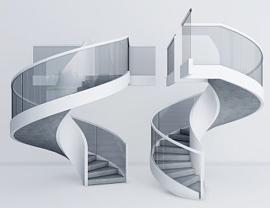 modern staircase revolving staircase 3d model