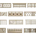Different Decorative Fence Railing Designs With Ornate Patterns And Styles 3d model