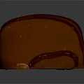 Delicious Appetizing Orange Dessert With Red Stripes On Shiny Smooth Surface